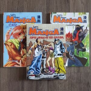 Three books Let's Draw Manga